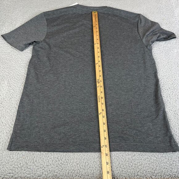 Lands End T-Shirt Mens Medium Dark Grey Crew Neck Lightweight Stretch - Picture 7 of 11